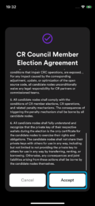 Accept the terms and conditions
